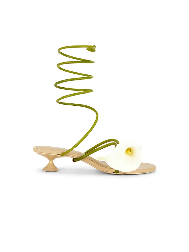 Cult Gaia Cult Gaia CLAIRE サンダル - Green,White.の商品画像