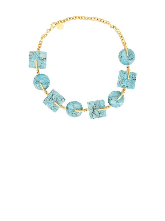 Cult Gaia Cult Gaia LAGUNA チョーカー - Teal,Metallic Gold.の商品画像