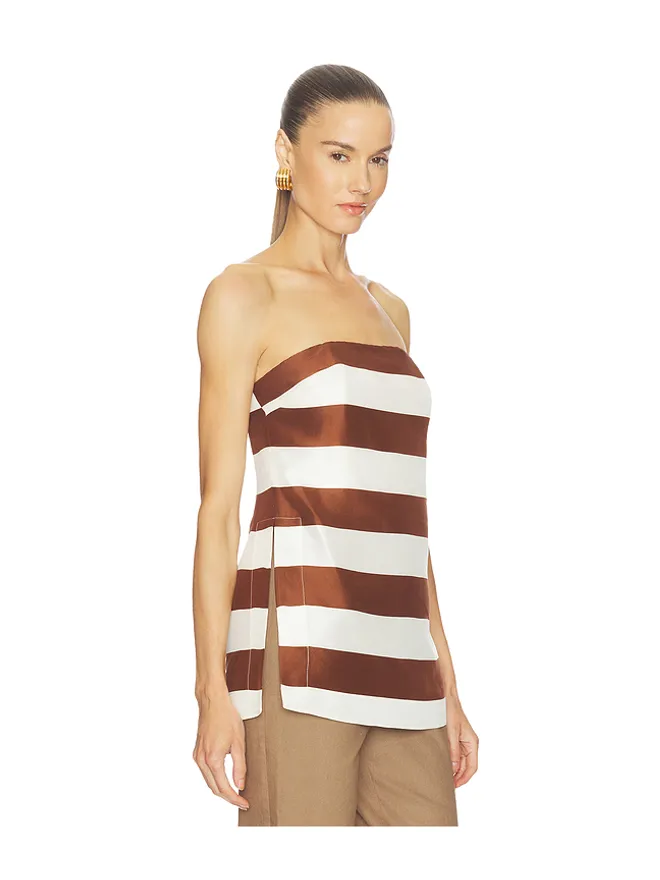 Cult Gaia Cult Gaia RHETT トップ - Brown,White.の商品画像