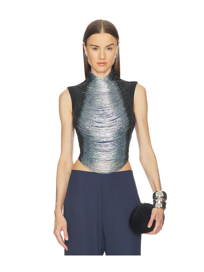 Cult Gaia Cult Gaia TARAJI トップ - Navy, Baby Blue.の商品画像