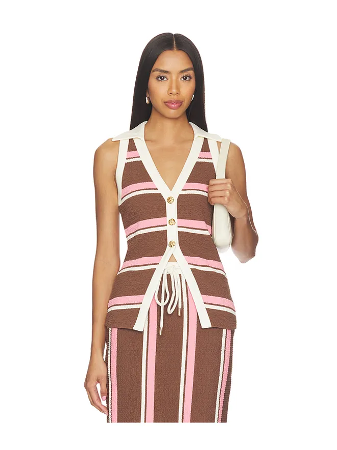 Curaae by Elliatt Curaae by Elliatt CADY ベストトップ - Brown,Pink.の商品画像