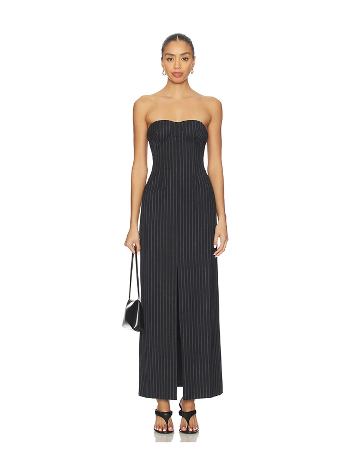Courtney Zheng Chalkstripe Wool Bustier Dress - 画像2