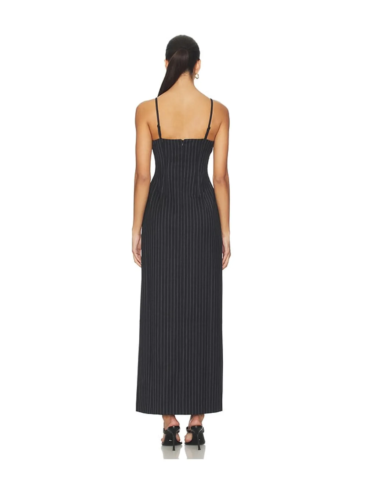 Courtney Zheng Chalkstripe Wool Bustier Dress - 画像4