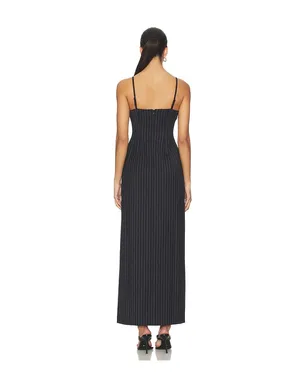 Courtney Zheng Chalkstripe Wool Bustier Dress - サムネイル4