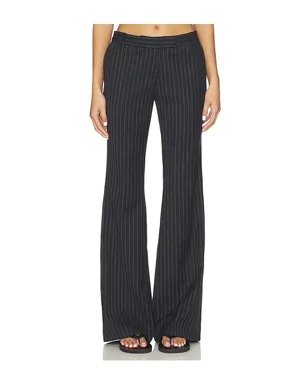 Courtney Zheng Stefan Chalkstripe Wool Pants - Navy,Grey. - サムネイル1