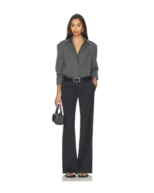Courtney Zheng Stefan Chalkstripe Wool Pants - Navy,Grey. - サムネイル5