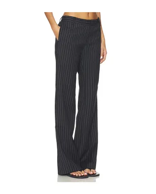 Courtney Zheng Stefan Chalkstripe Wool Pants - Navy,Grey. - サムネイル2