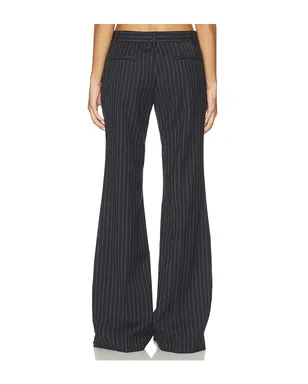Courtney Zheng Stefan Chalkstripe Wool Pants - Navy,Grey. - サムネイル4