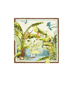 Alemais TOUCAN TANGO  シルクスカーフ - Green,Blue. - サムネイル3