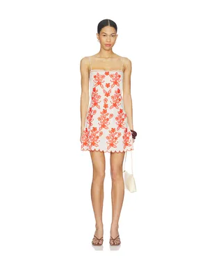 Amanda Uprichard CORALINE ドレス - Ivory,Burnt Orange. - サムネイル1