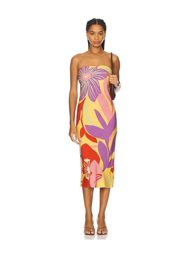 Amanda Uprichard Amanda Uprichard SHIRAN ドレス - Yellow,Purple.の商品画像
