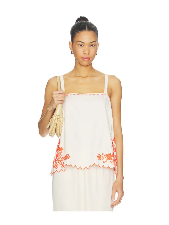 Amanda Uprichard Amanda Uprichard CORALINE トップ - Cream,Orange.の商品画像