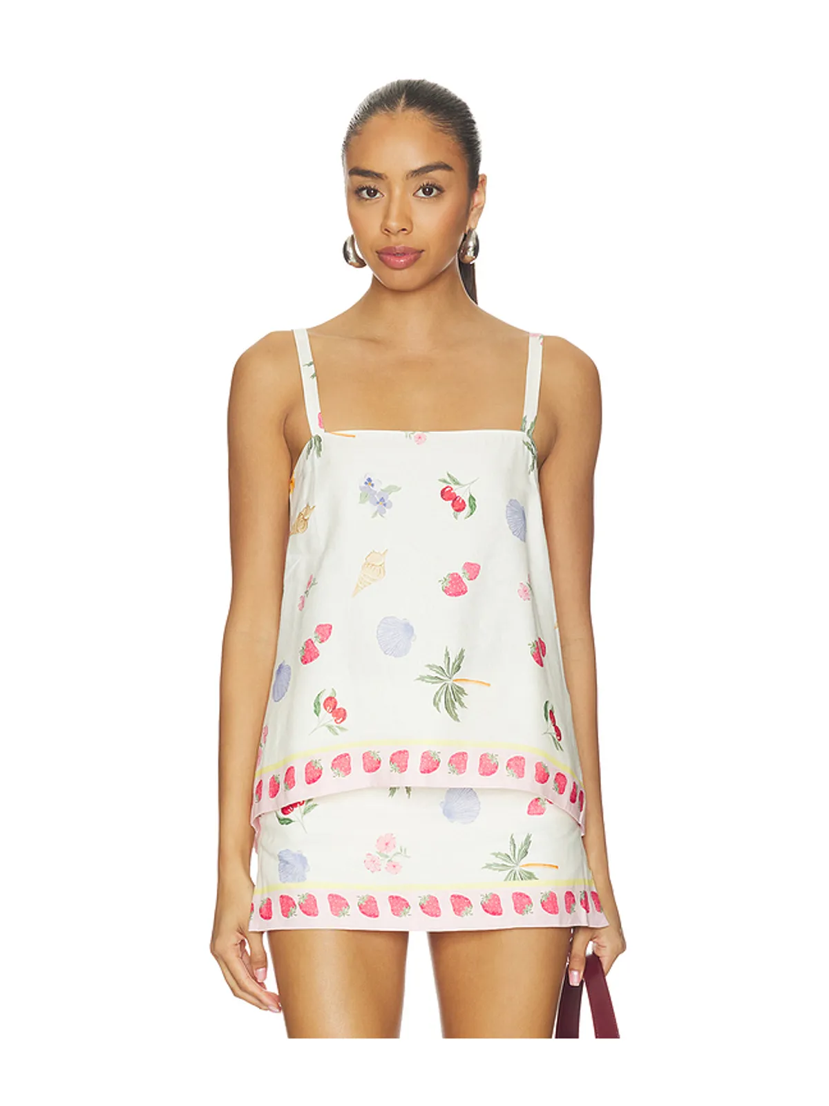 Amanda Uprichard KEYSHIA トップ - Ivory,Pink. - 画像1