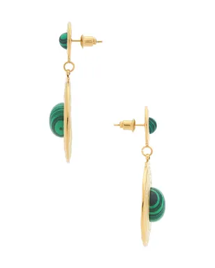 Amber Sceats LEONA ドロップイヤリング - Metallic Gold,Green. - サムネイル2