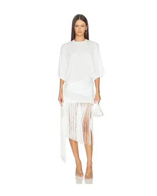The Andamane Azul Fringed Tshirt Mini Dress - サムネイル1