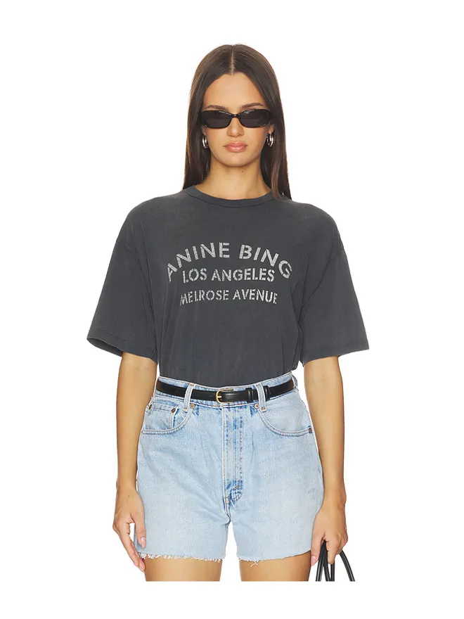 ANINE BING ANINE BING Cade Tee Melrose Stencilの商品画像