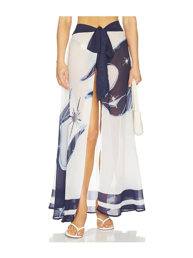 Ancora Ancora CORI マキシスカート - White,Navy.の商品画像