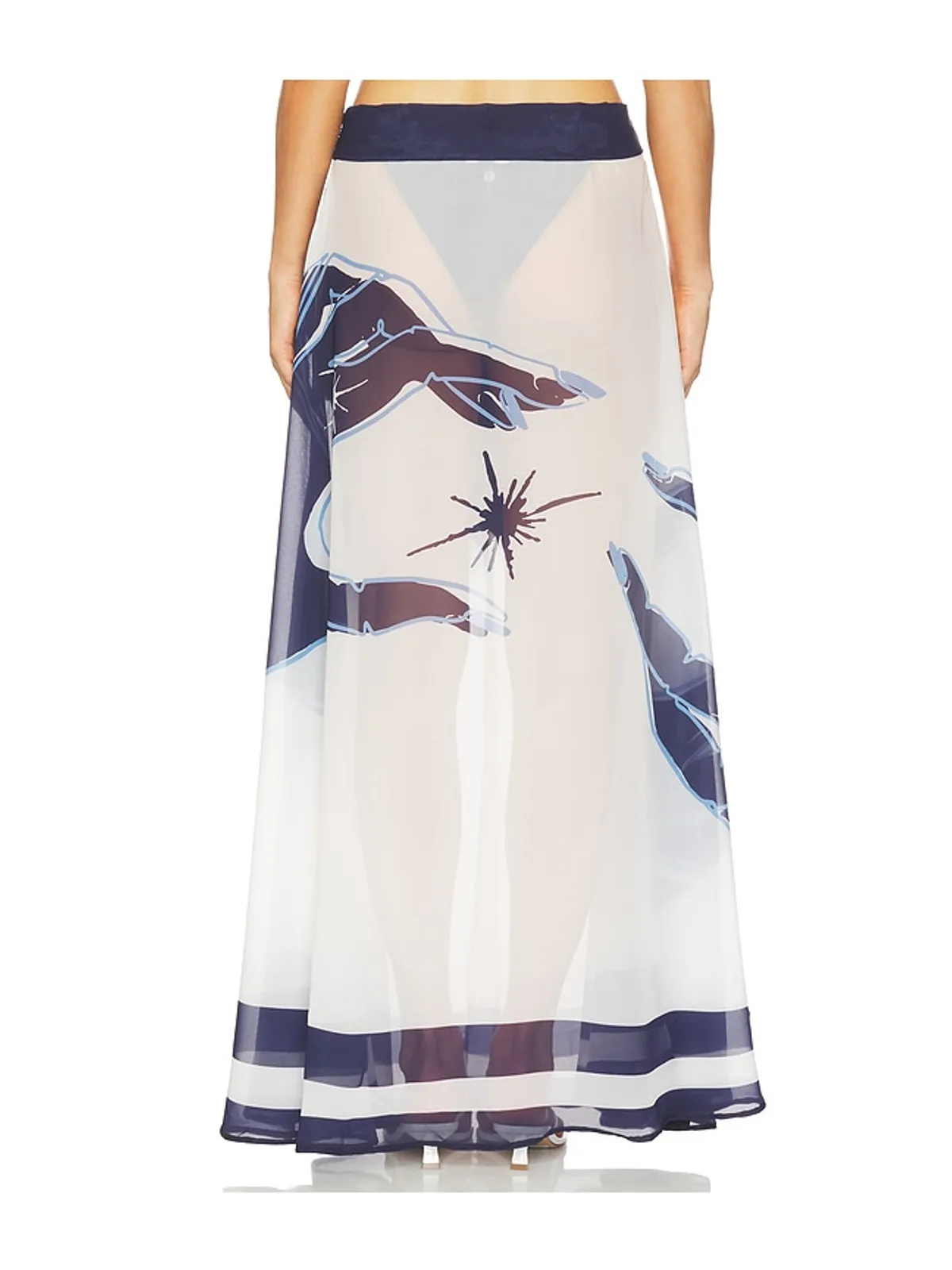 Ancora CORI マキシスカート - White,Navy. - 画像4