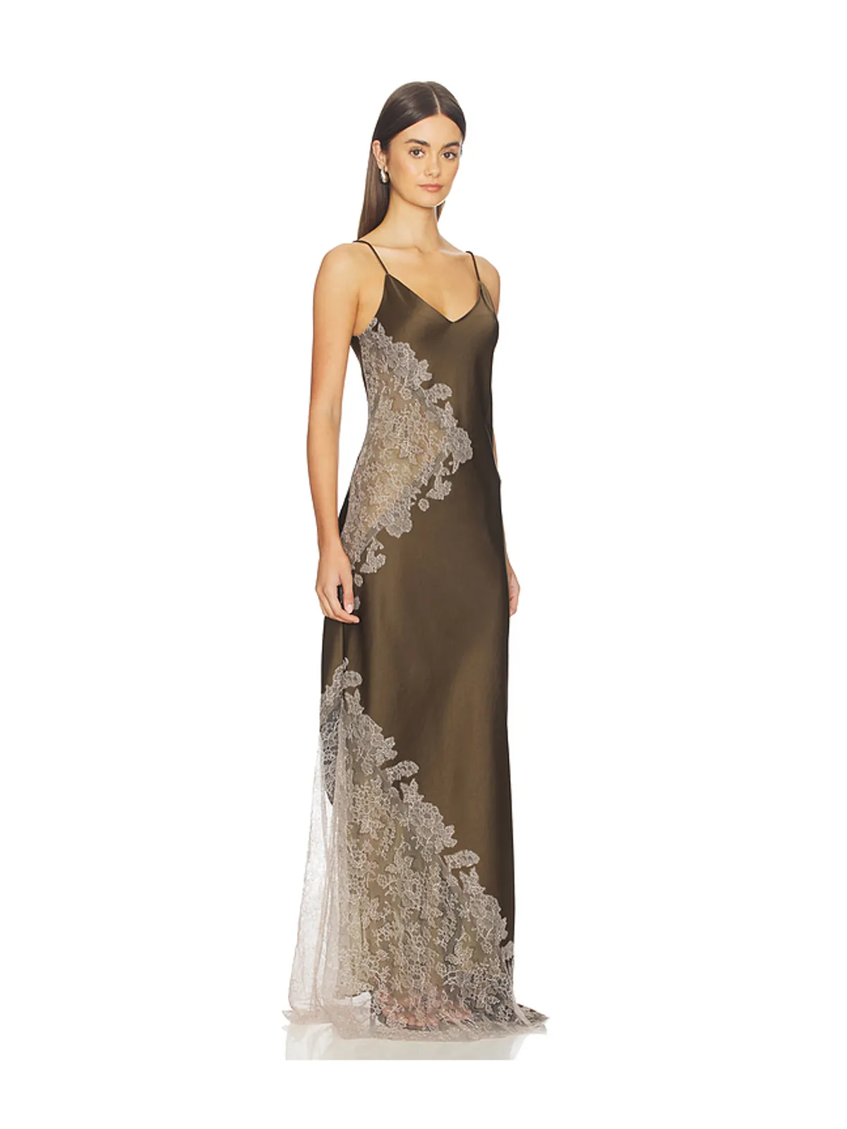 Alejandra Alonso Rojas AMAL レースコンビ付きガウン - 画像2