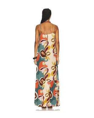 ADRIANA DEGREAS ORGANIC FLORAL ロングワンピース - Teal,Cream. - サムネイル3