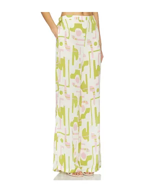 ADRIANA DEGREAS BALEARIC ワイドレッグパンツ - Green,Pink. - サムネイル2