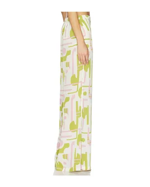ADRIANA DEGREAS BALEARIC ワイドレッグパンツ - Green,Pink. - サムネイル3