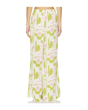 ADRIANA DEGREAS BALEARIC ワイドレッグパンツ - Green,Pink. - サムネイル4