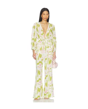 ADRIANA DEGREAS BALEARIC ワイドレッグパンツ - Green,Pink. - サムネイル5