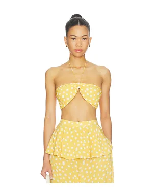 ADRIANA DEGREAS BANDEAU トップ - Mustard,White. - サムネイル1