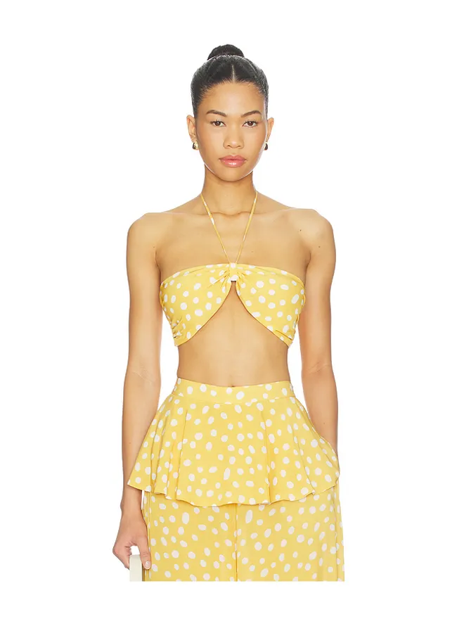 ADRIANA DEGREAS ADRIANA DEGREAS BANDEAU トップ - Mustard,White.の商品画像