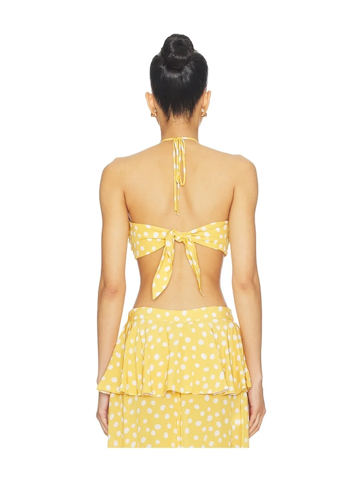 ADRIANA DEGREAS BANDEAU トップ - Mustard,White. - 画像3