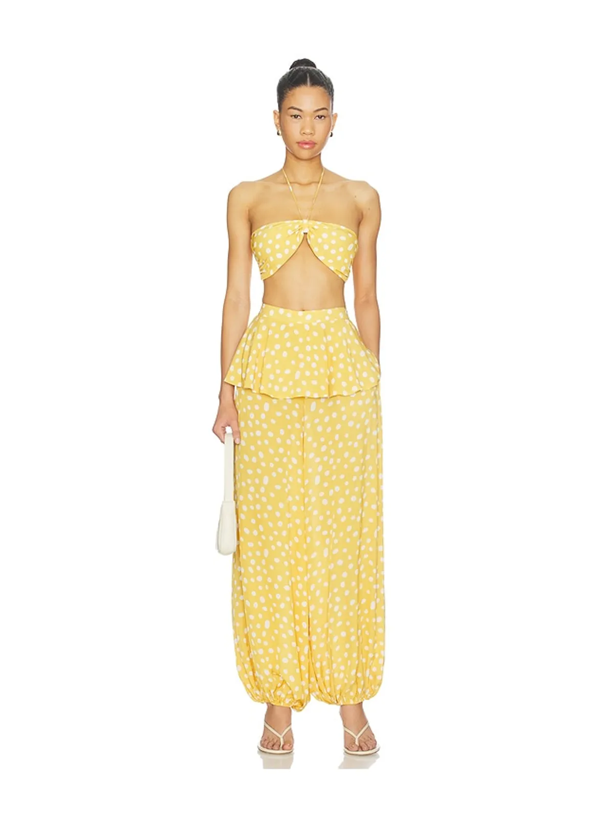 ADRIANA DEGREAS BANDEAU トップ - Mustard,White. - 画像4