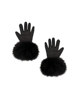 Adrienne Landau THE LEATHER FAUX FUR グローブ - サムネイル2