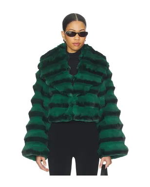 Adrienne Landau CHINCHILLA ジャケット - Green,Black. - サムネイル1