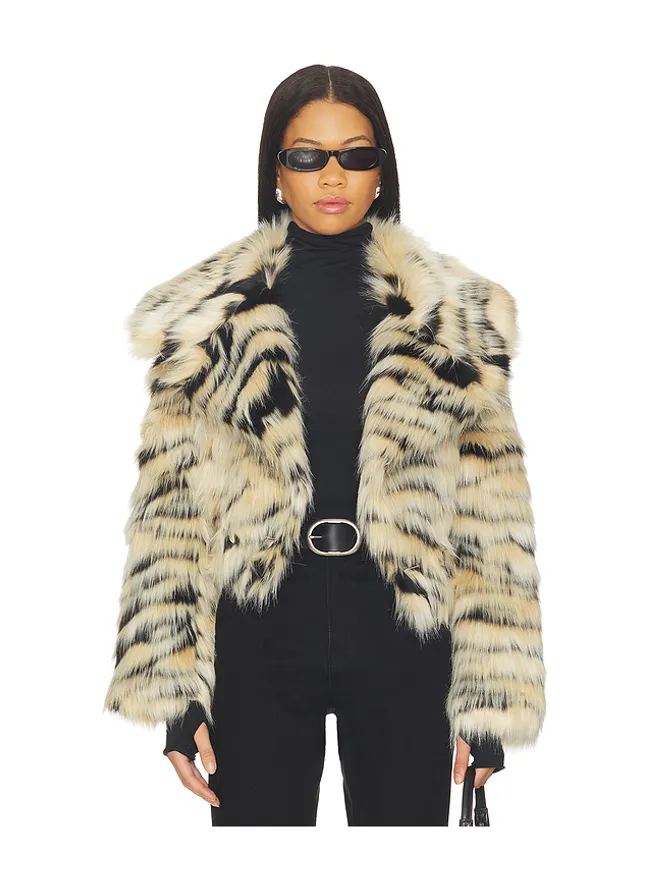 Adrienne Landau Adrienne Landau LONDYN ジャケット - Tan,Black.の商品画像