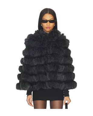 Adrienne Landau LANDAU ケープ - Black,White. - サムネイル1
