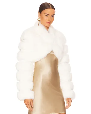 Adrienne Landau FAUX FOX FUR SHORT ジャケット - サムネイル2