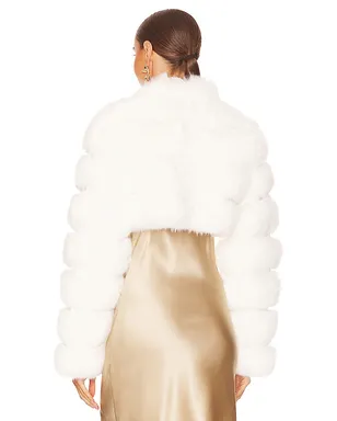 Adrienne Landau FAUX FOX FUR SHORT ジャケット - サムネイル3