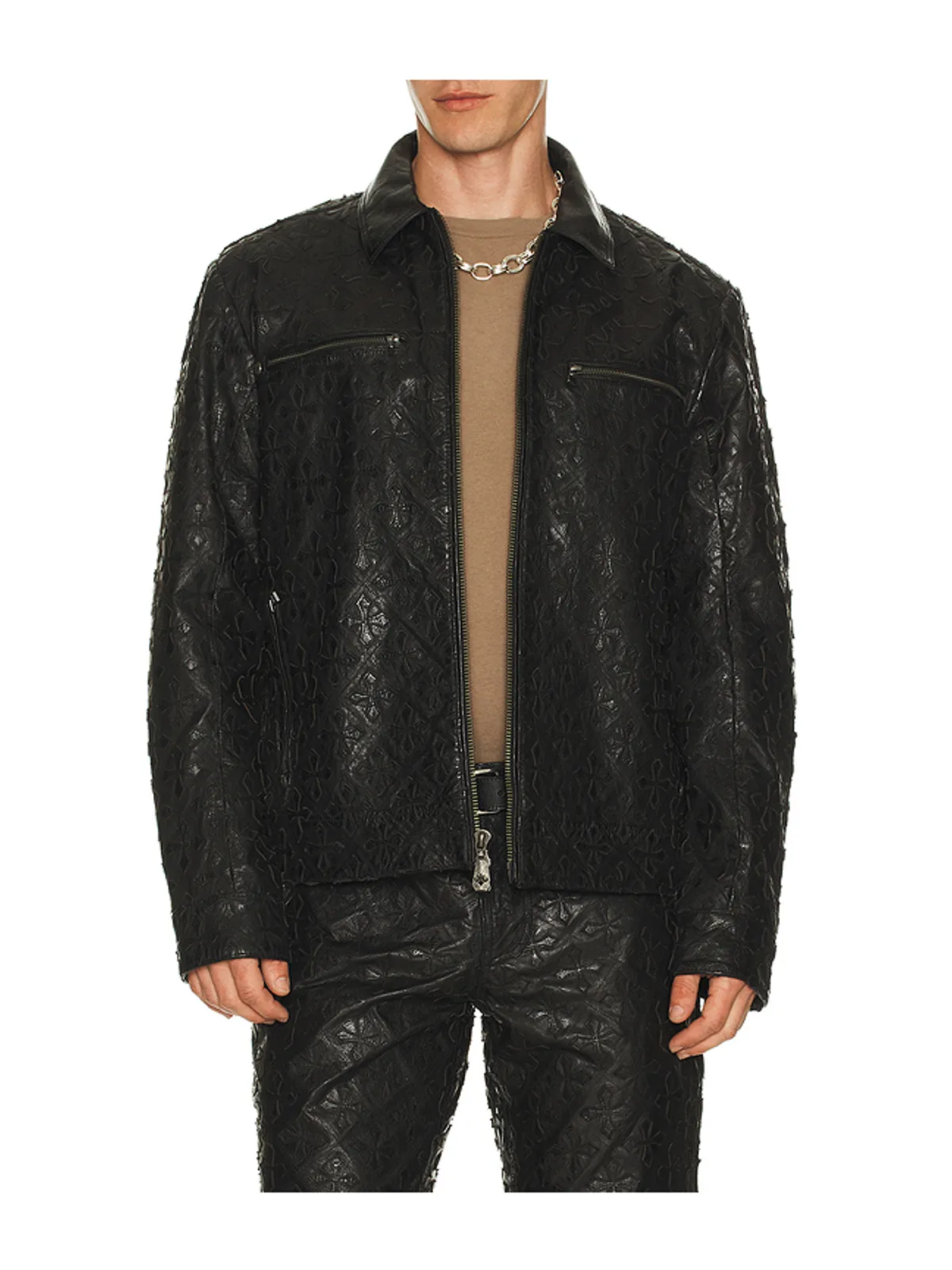 Affliction QUILTED レザージャケット - 画像1