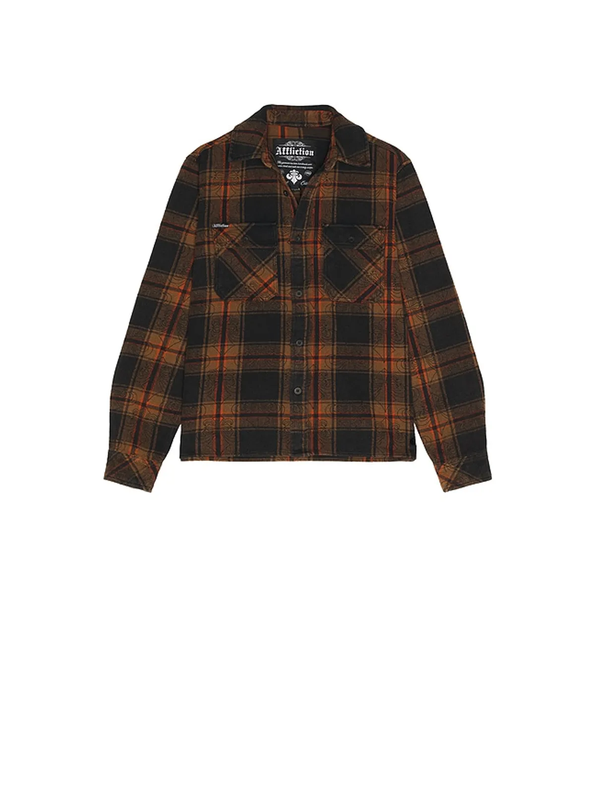 Affliction LIVE FAST シャツ - Black,Brown. - 画像4