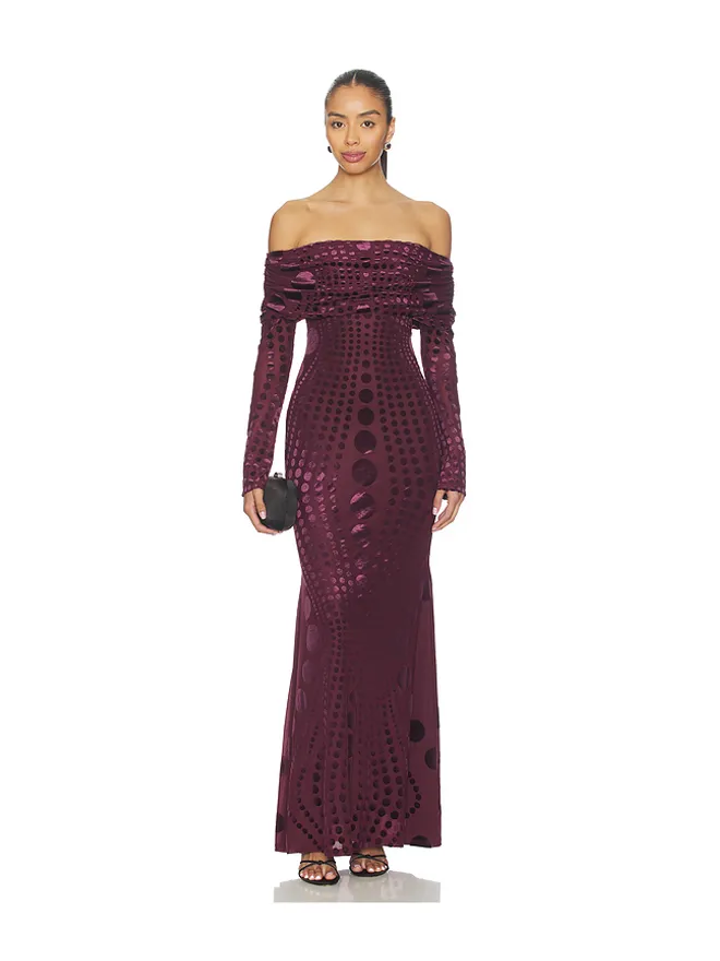 AFRM AFRM THELMA BURNOUT VELVET ドレスの商品画像
