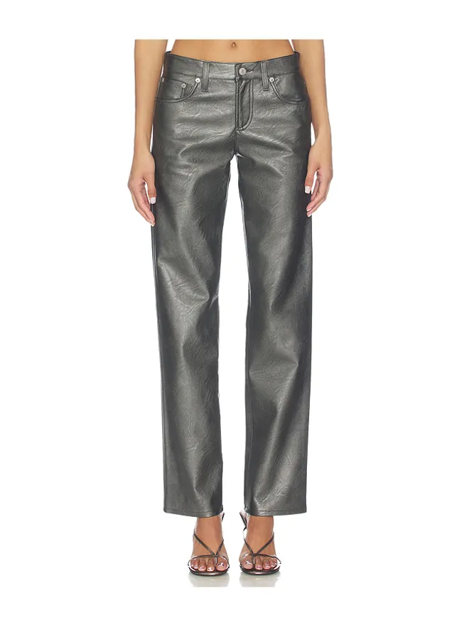 AGOLDE AGOLDE LOW RISE SLIM パンツ - Metallic Silver, grey.の商品画像