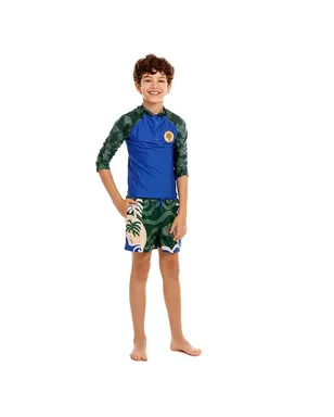 Agua Bendita Noah Thamar Swim Shirt - Blue,Green. - サムネイル4
