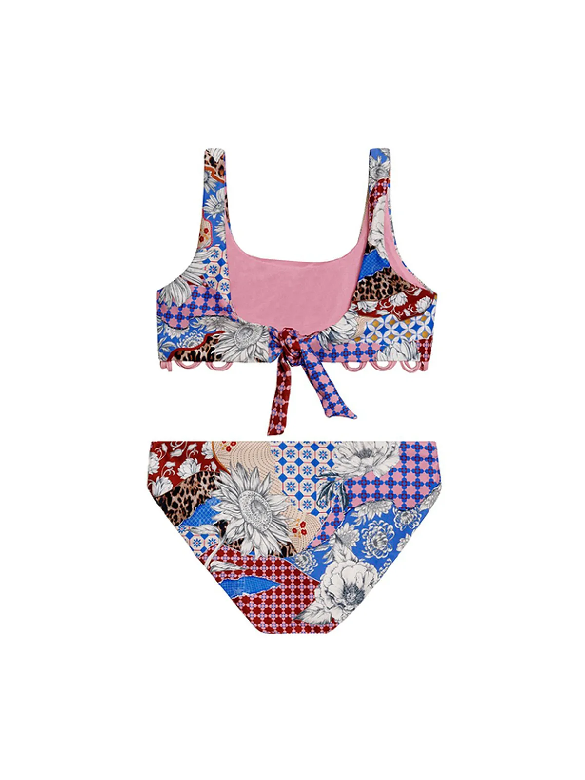 Agua Bendita DOLCE QUILT ビキニセット - Blue,Burgundy. - 画像2