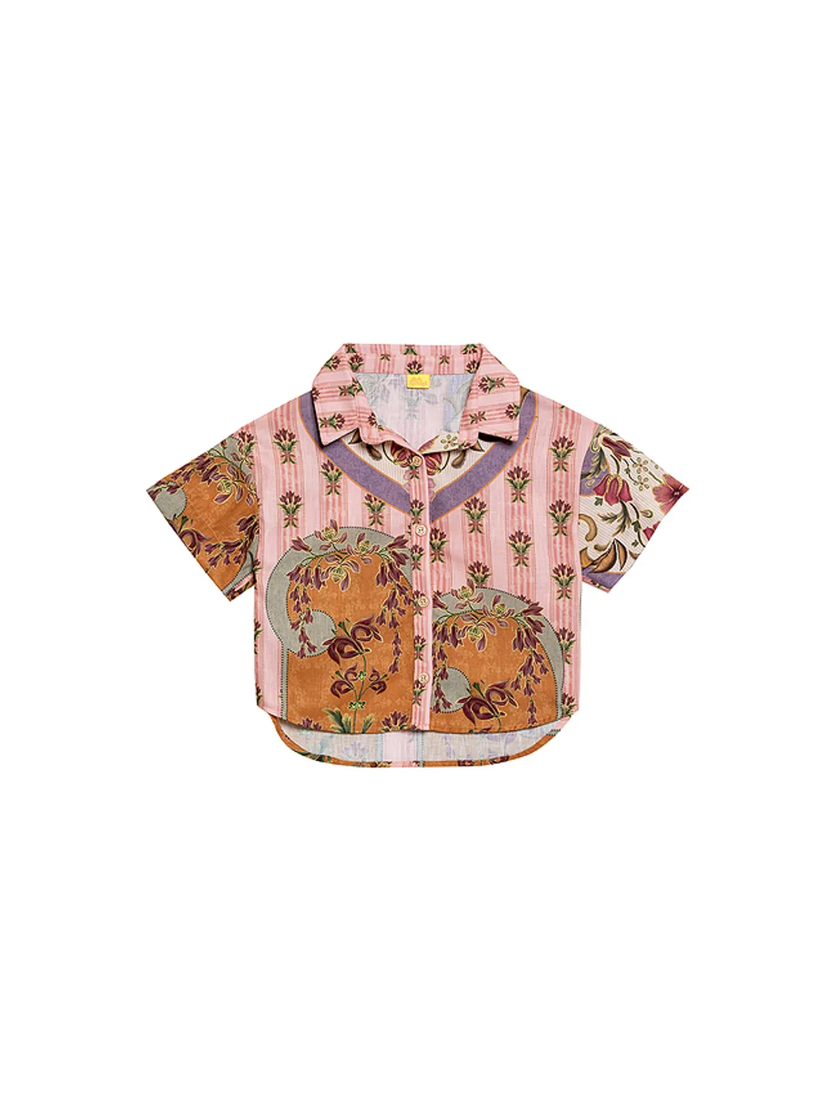Agua Bendita CLARABELLE AURA シャツ - Pink,Brown. - 画像1