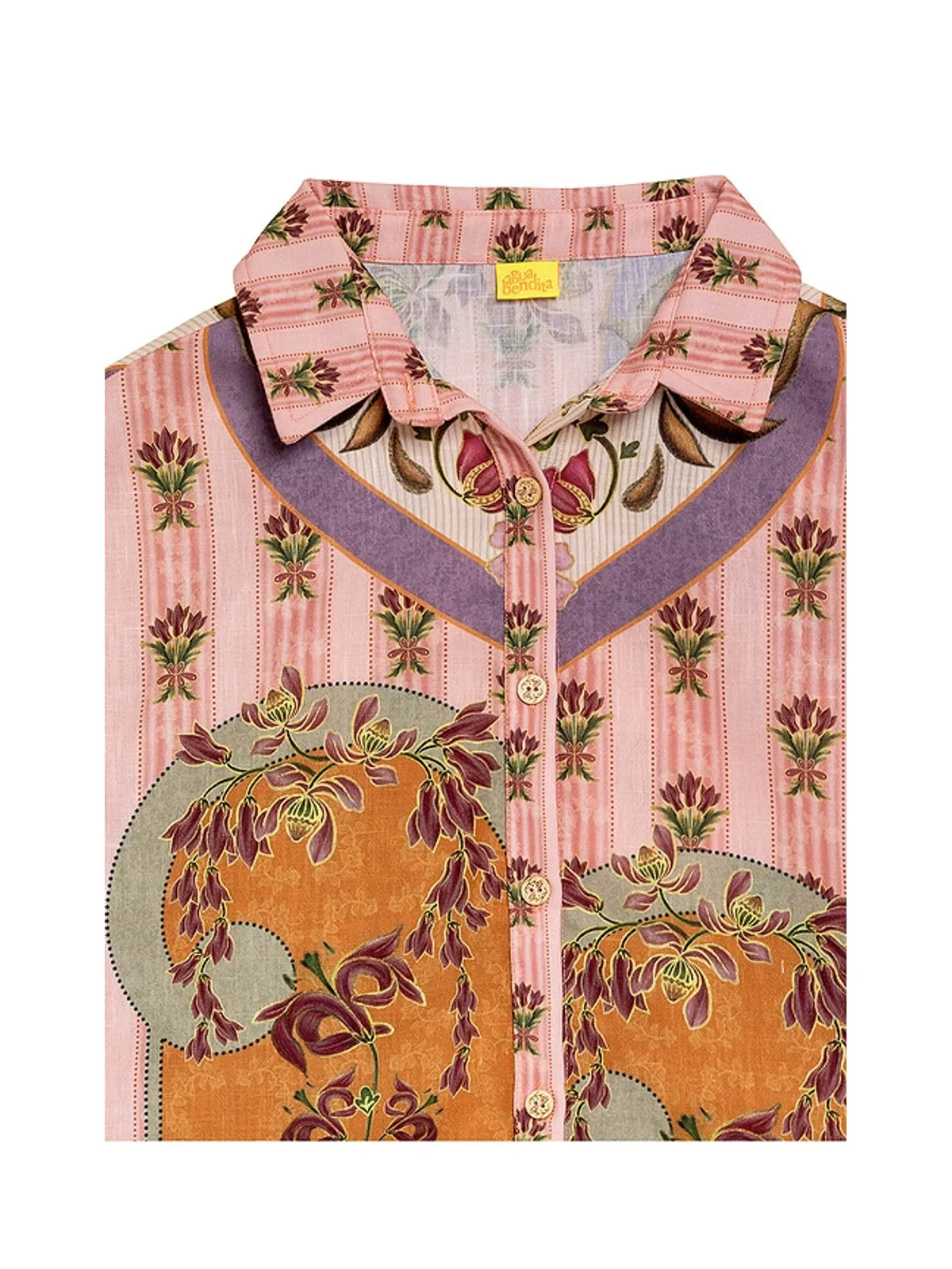 Agua Bendita CLARABELLE AURA シャツ - Pink,Brown. - 画像3