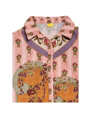 Agua Bendita CLARABELLE AURA シャツ - Pink,Brown. - サムネイル3