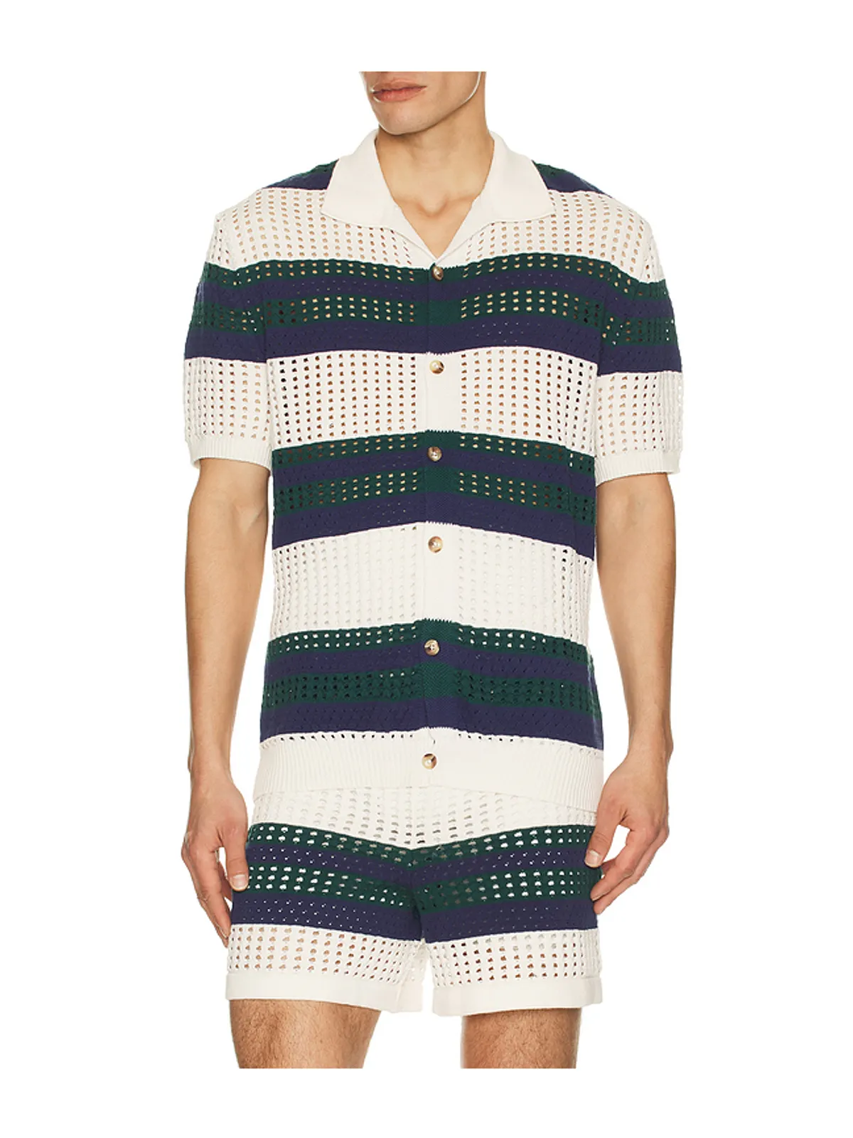 Agua Bendita シャツ - White,Navy. - 画像1