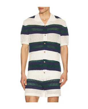Agua Bendita シャツ - White,Navy. - サムネイル1