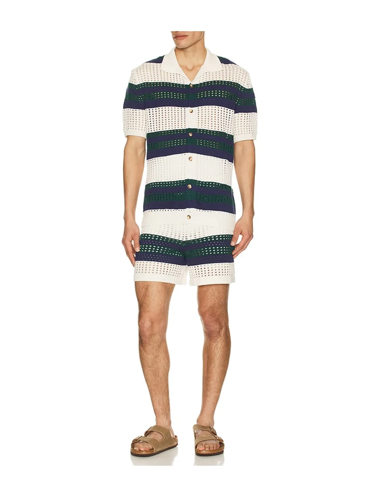 Agua Bendita シャツ - White,Navy. - 画像3